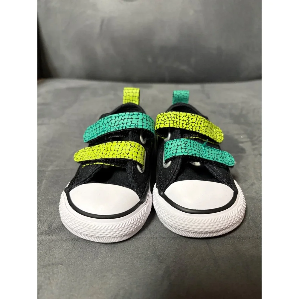 Converse Chuck Taylor All Star Dinosaur Black Green Toddler Shoes Size 2 A15900F
